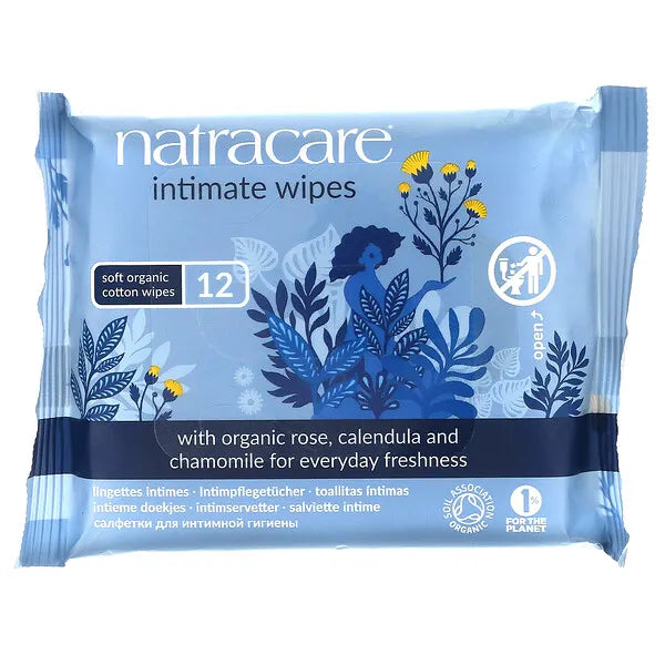 Natracare Soft Organic Cotton Intimate Wipes -12 Wipes